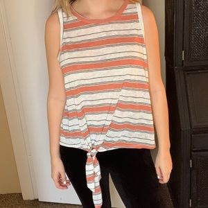 Striped Tank with Tie